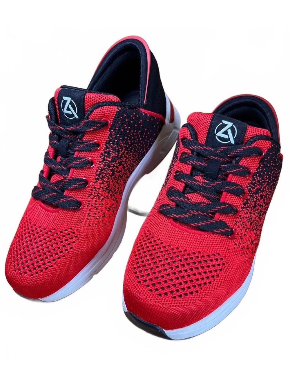 Zeba Men's Red and Black Athletic Sneakers Size 8.5